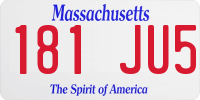 MA license plate 181JU5