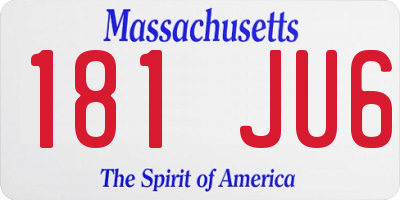 MA license plate 181JU6