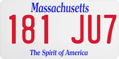 MA license plate 181JU7
