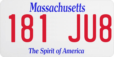 MA license plate 181JU8