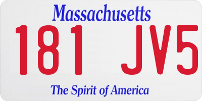 MA license plate 181JV5