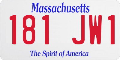 MA license plate 181JW1
