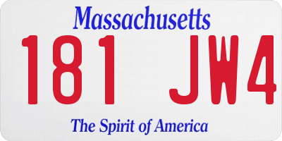 MA license plate 181JW4