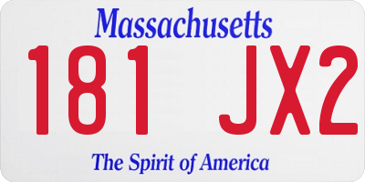 MA license plate 181JX2
