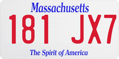 MA license plate 181JX7