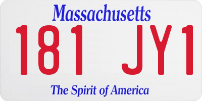 MA license plate 181JY1