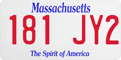MA license plate 181JY2