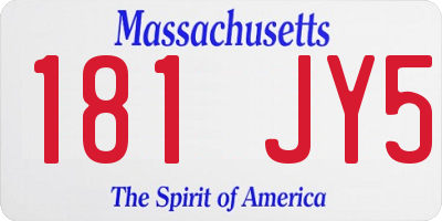 MA license plate 181JY5