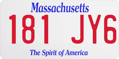 MA license plate 181JY6