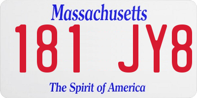 MA license plate 181JY8