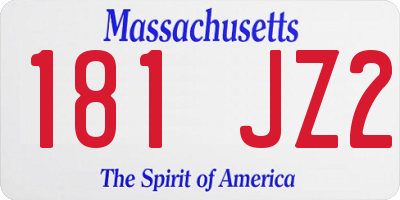 MA license plate 181JZ2