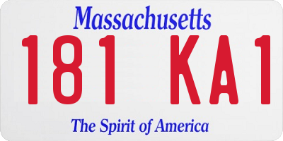 MA license plate 181KA1