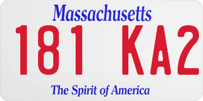 MA license plate 181KA2
