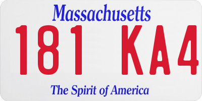 MA license plate 181KA4