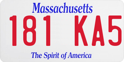 MA license plate 181KA5