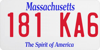 MA license plate 181KA6