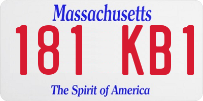 MA license plate 181KB1