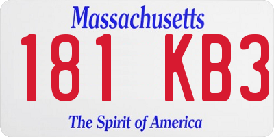 MA license plate 181KB3