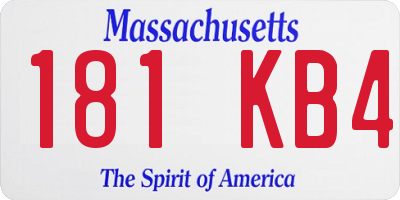 MA license plate 181KB4