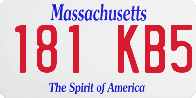 MA license plate 181KB5