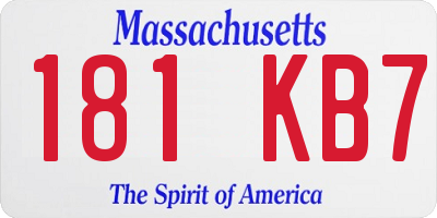 MA license plate 181KB7