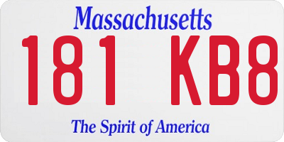 MA license plate 181KB8