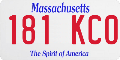 MA license plate 181KC0