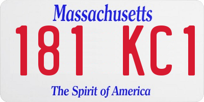MA license plate 181KC1
