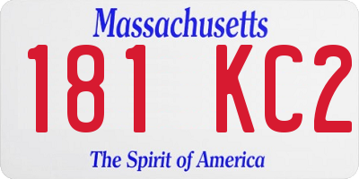 MA license plate 181KC2