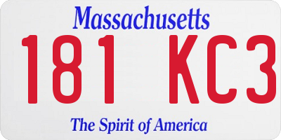 MA license plate 181KC3