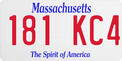 MA license plate 181KC4