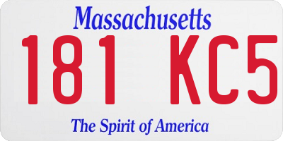 MA license plate 181KC5