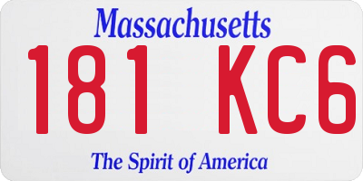 MA license plate 181KC6