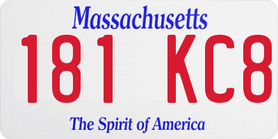 MA license plate 181KC8
