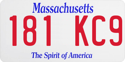 MA license plate 181KC9
