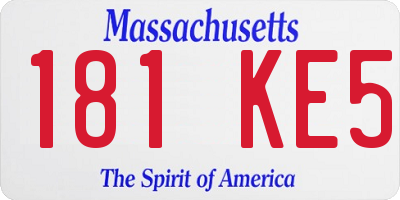 MA license plate 181KE5