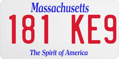 MA license plate 181KE9