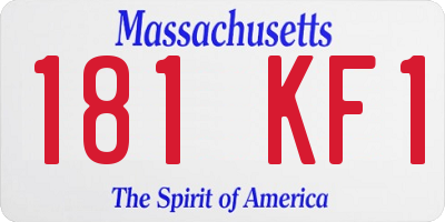MA license plate 181KF1