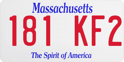 MA license plate 181KF2