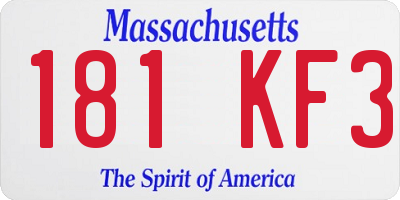 MA license plate 181KF3