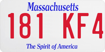 MA license plate 181KF4