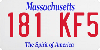 MA license plate 181KF5