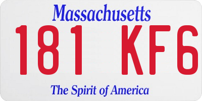 MA license plate 181KF6