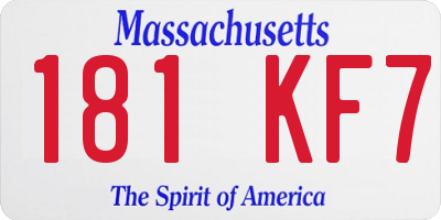 MA license plate 181KF7