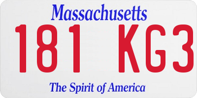 MA license plate 181KG3
