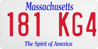 MA license plate 181KG4