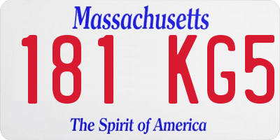 MA license plate 181KG5