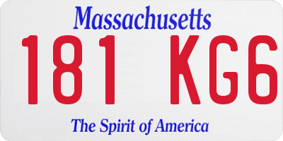 MA license plate 181KG6