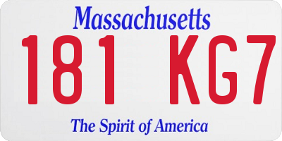 MA license plate 181KG7