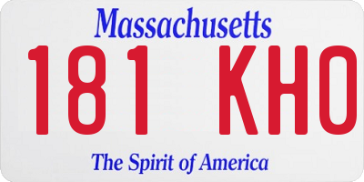 MA license plate 181KH0